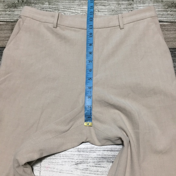 Uniqlo Straight Herringbone Pants Women’s M Cream Light Beige (Inseam 27.5) - Picture 3 of 9